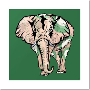 Elephant Green Spots Posters and Art